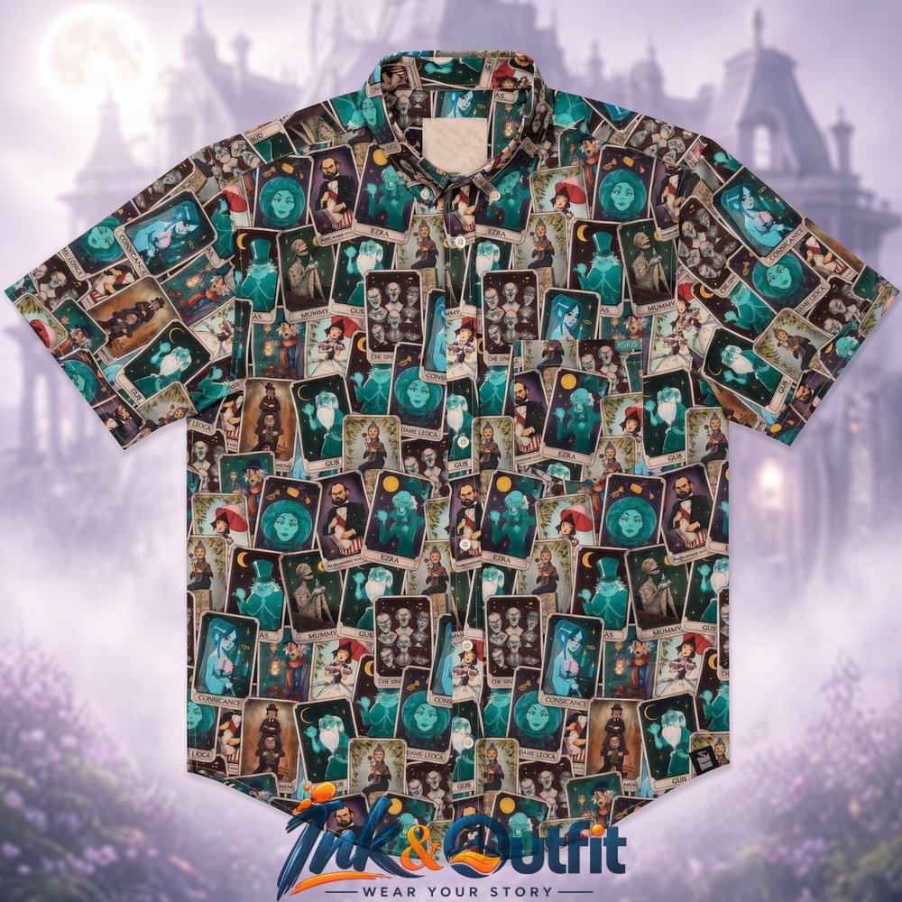 Disney Haunted Mansion Card Print Hawaiian Shirt