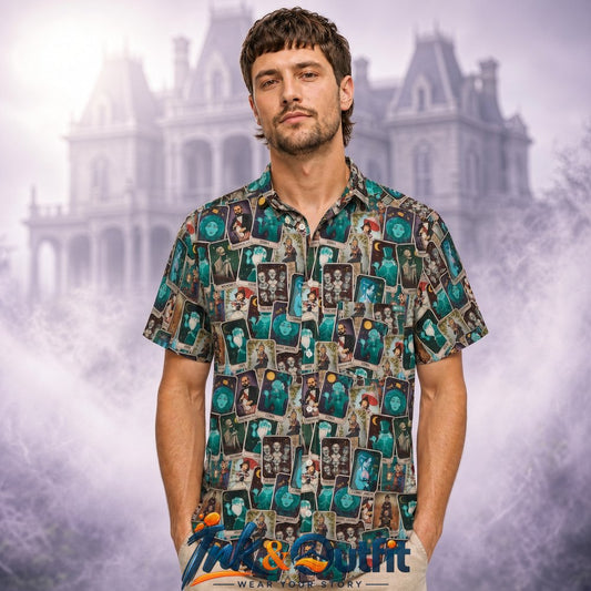 Disney Haunted Mansion Card Print Hawaiian Shirt