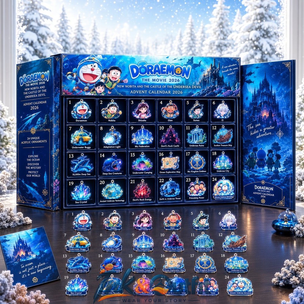 Doraemon The Movie 2026 Nobita and the Castle of the Undersea Devil Advent Calendar  24 Unique Acrylic Ornaments for Anime Fans