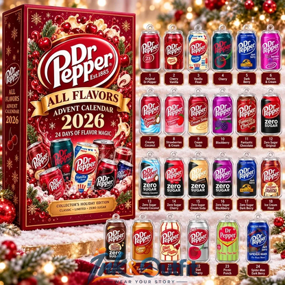 Dr Pepper All Flavors Advent Calendar 2026 24 Days Christmas Holiday Countdown Gift for Dr Pepper Fans