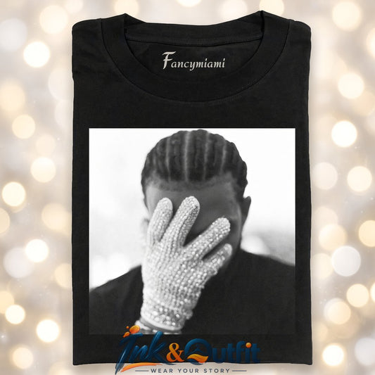 Drake Rhinestone Glove Covering Eye Shirt
