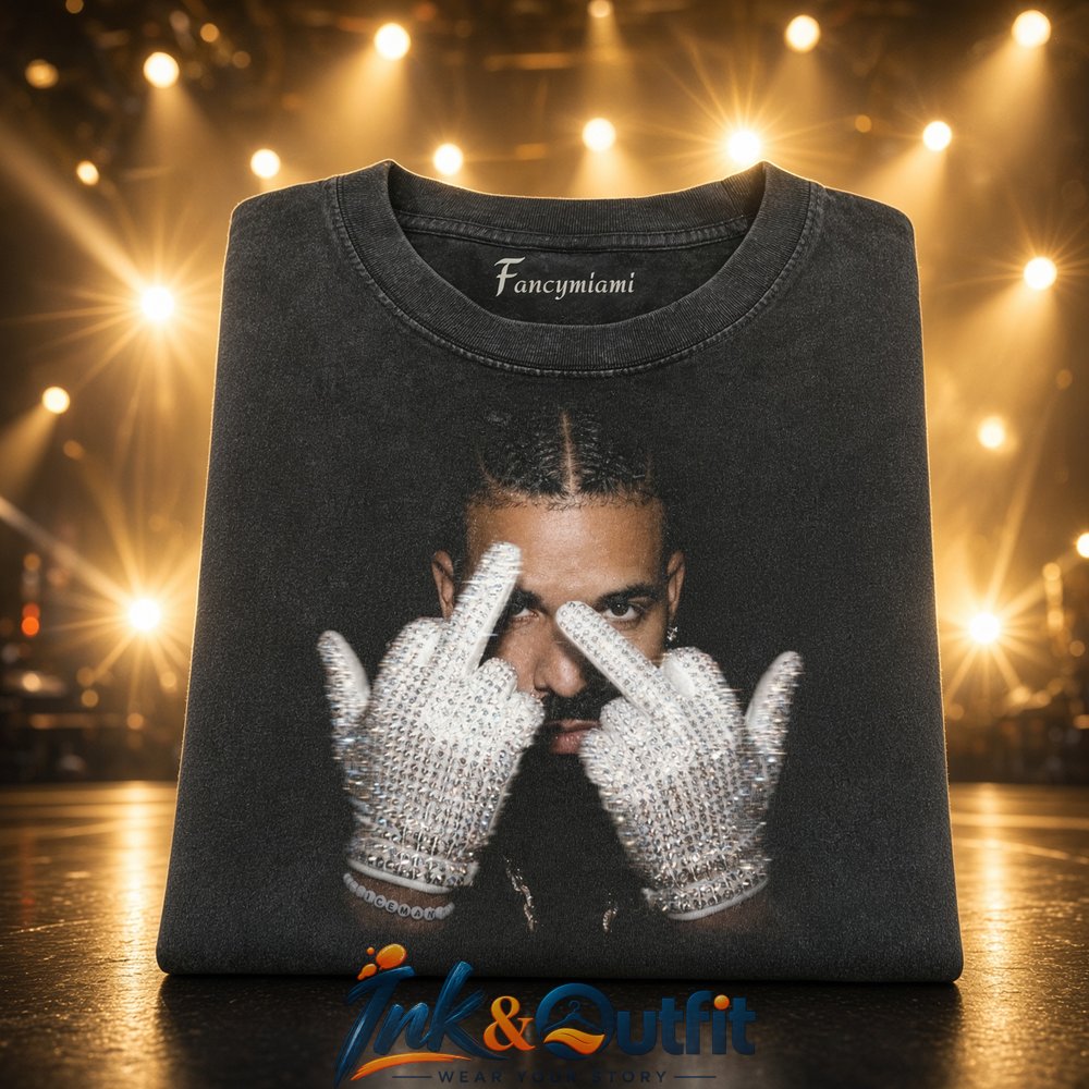 Drake Rhinestone Hands Graphic T-Shirt