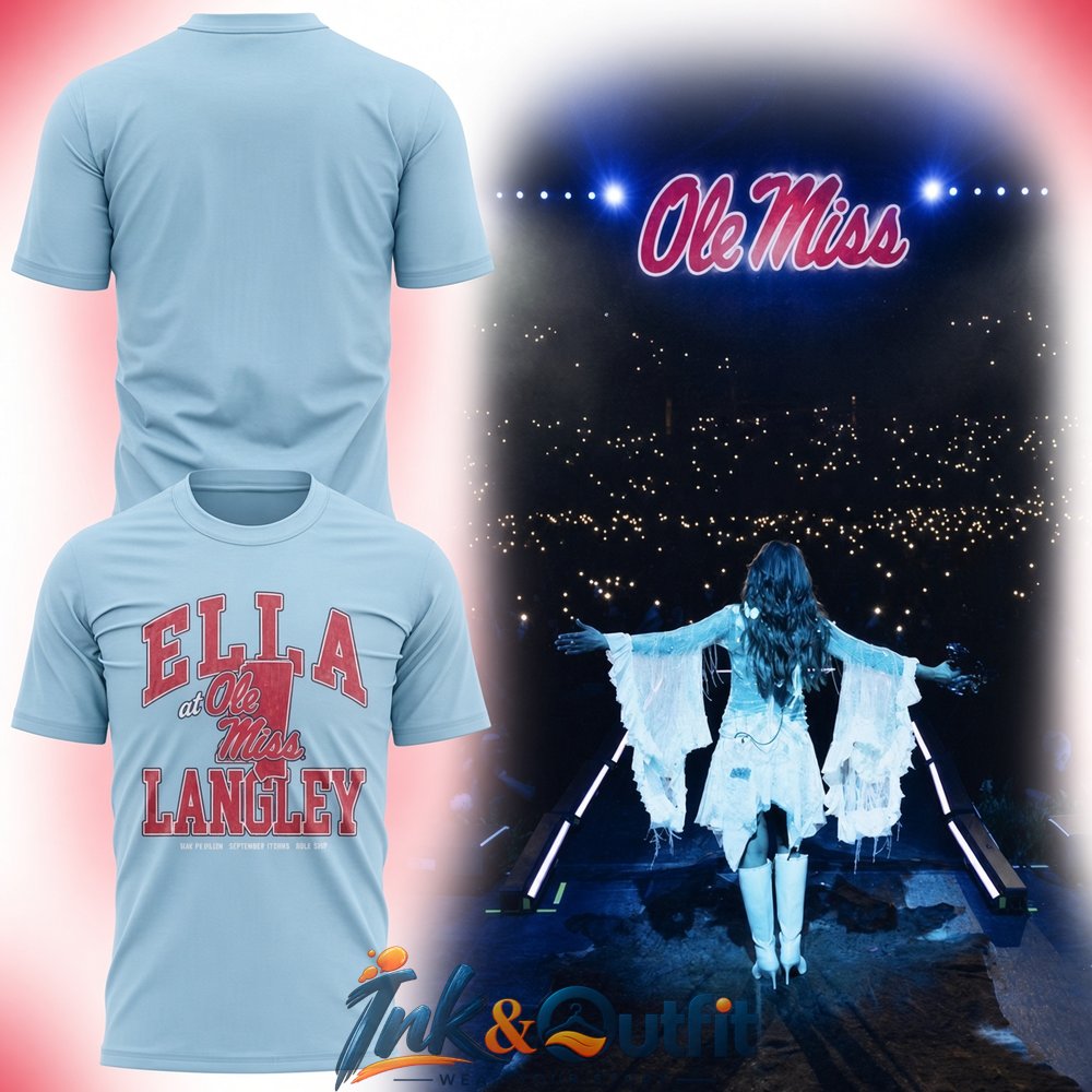 Ella Langley x Ole Miss Rebels 2026 Special T-Shirt  SJB Pavilion September 17 Sold Out Concert Graphic Tee