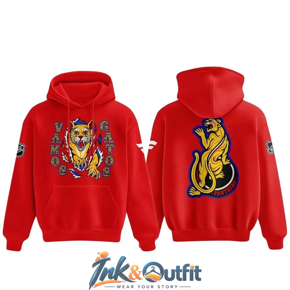Florida Panthers Vamos Gatos Red Hoodie