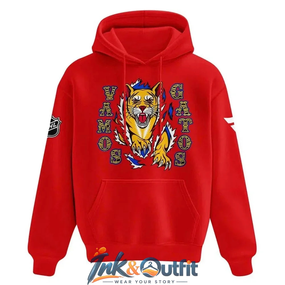 Florida Panthers Vamos Gatos Red Hoodie