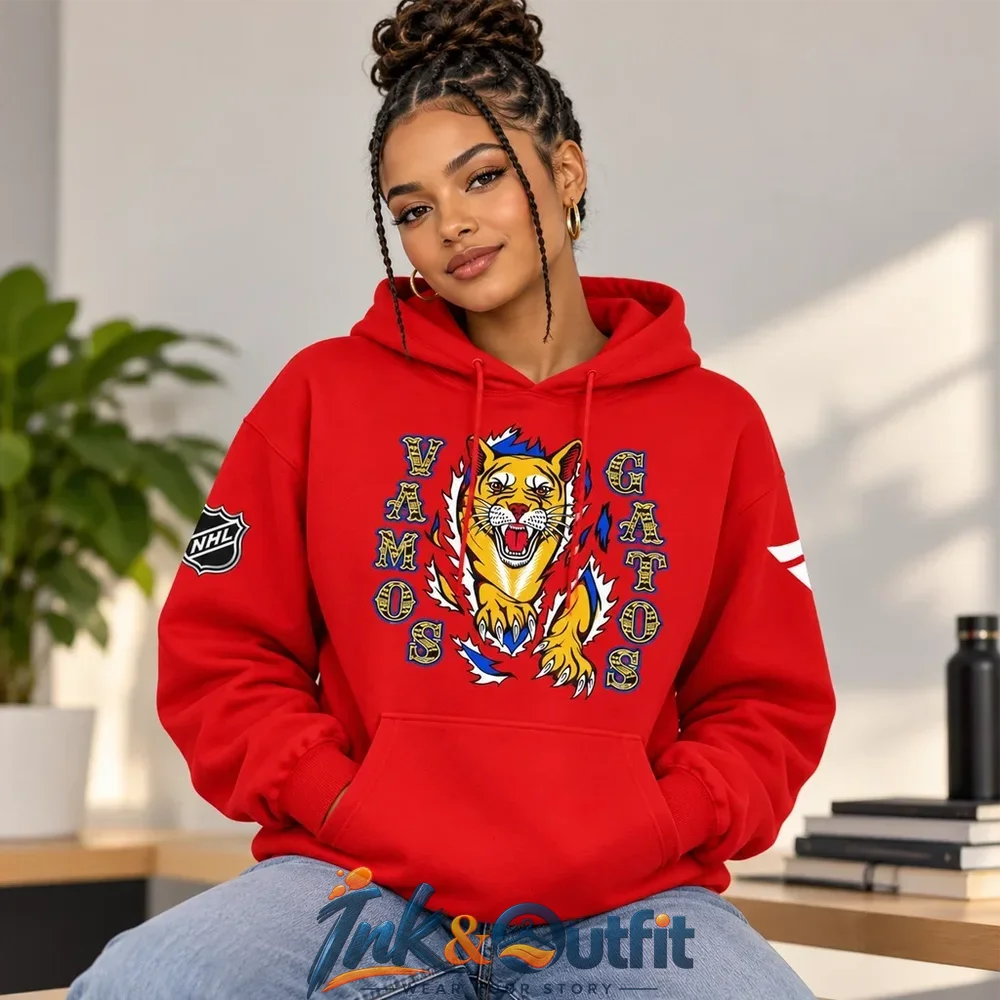 Florida Panthers Vamos Gatos Red Hoodie