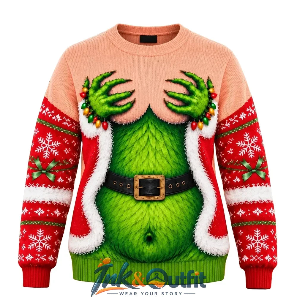 Funny Boobs Naughty Christmas Ugly Sweater