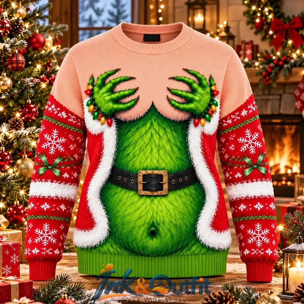 Funny Boobs Naughty Christmas Ugly Sweater
