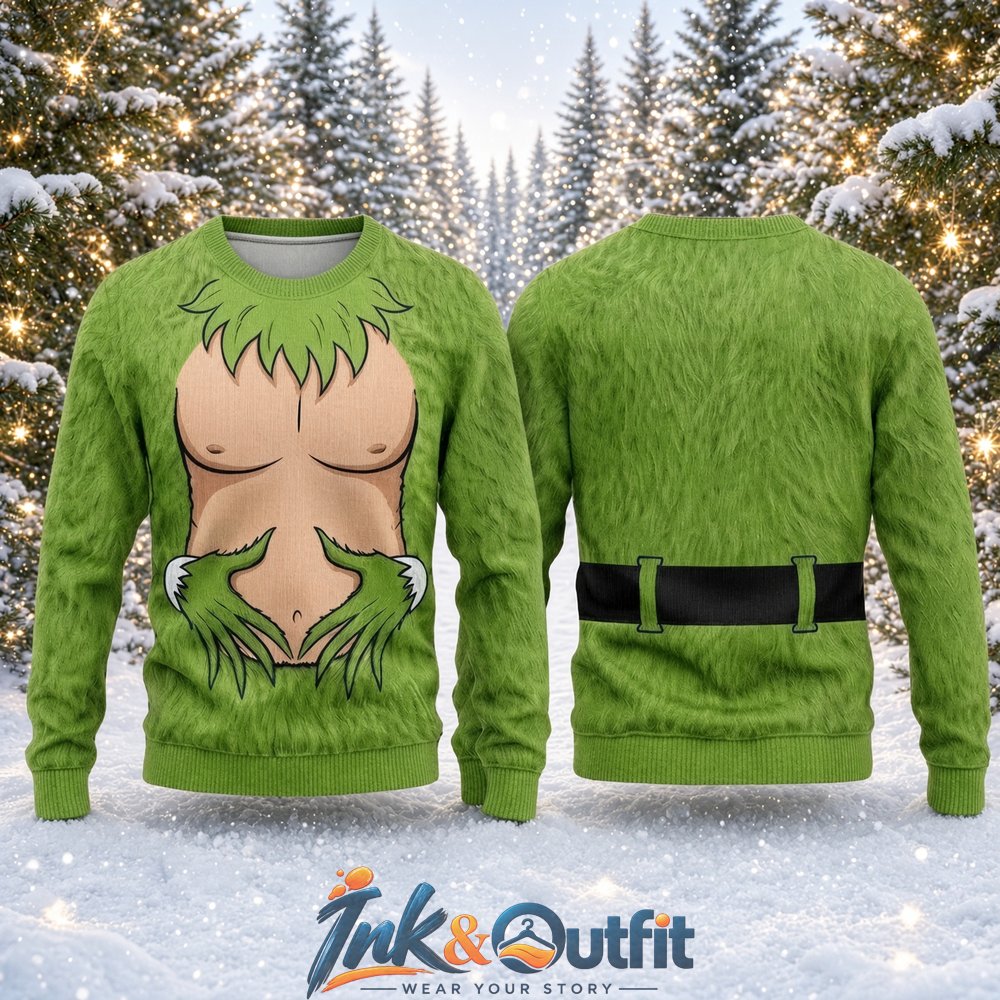 Funny Grinch Chest Ugly Christmas Sweater