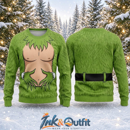 Funny Grinch Chest Ugly Christmas Sweater