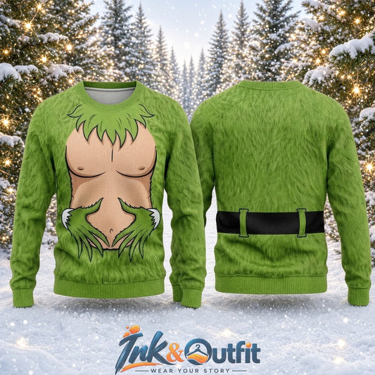 Funny Grinch Chest Ugly Christmas Sweater