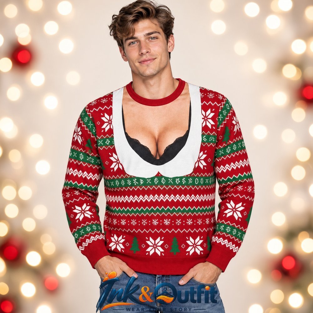 Funny Sexy Santa Christmas Ugly Sweater 2026