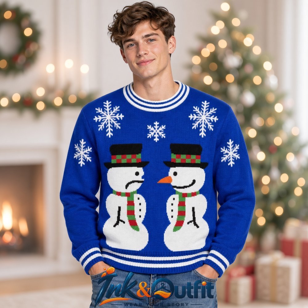 Funny Snowman Holiday Knit Sweater