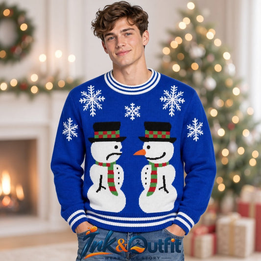 Funny Snowman Holiday Knit Sweater