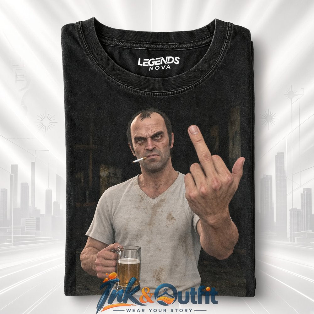 GTA 5 Trevor Philips Middle Finger Vintage Graphic T Shirt