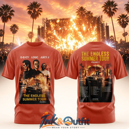 G Eazy Logic Juicy J The Endless Summer Tour Volume 2 2026 T Shirt