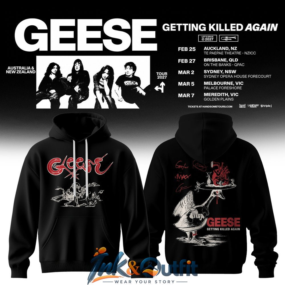 Geese Getting Killed Again 2027 Vintage Graphic Tour Hoodie