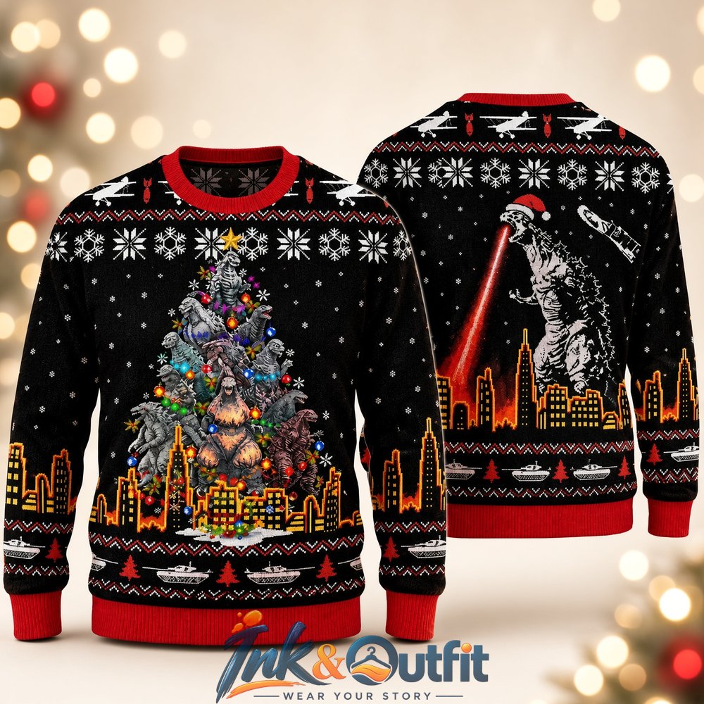 Godzilla Christmas Ugly Sweater 2026
