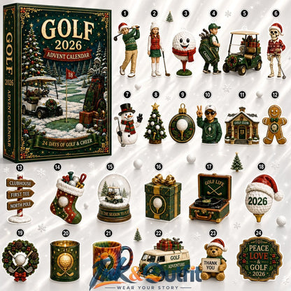 Golf Christmas Advent Calendar 2026 24 Days of Golf Ornaments Holiday Countdown Gift Box for Golf Lovers