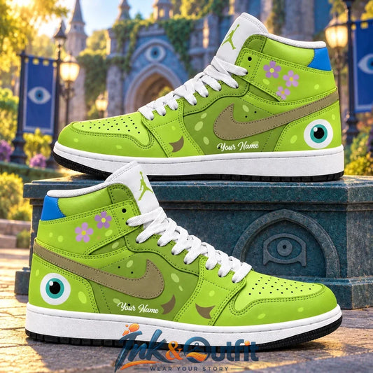 Green Monster Eye High Top Sneakers