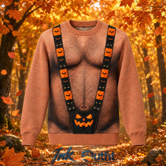Hairy Chest Halloween Ugly Sweater