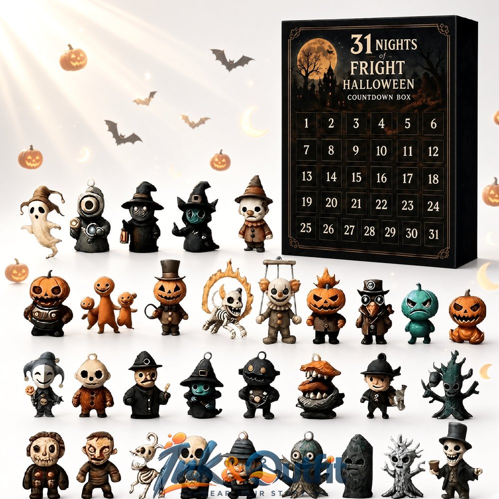 Halloween Advent Calendar 2026 31 Nights of Fright Countdown Box with Spooky Horror Figurines Collectible Gift Set