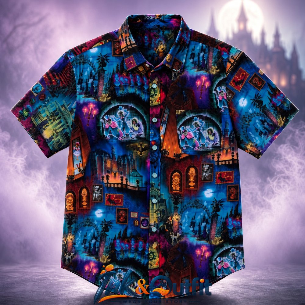 Haunted Mansion 999 Happy Haunts Halloween 2026 Hawaiian Shirt