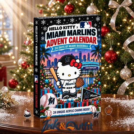 Hello Kitty Miami Marlins MLB Advent Calendar 2026 24 Day Christmas Countdown with Acrylic Charms Baseball Fan Gift