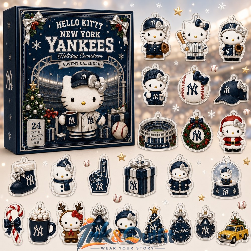 Hello Kitty New York Yankees Advent Calendar 2026 24 Days Christmas Acrylic Ornaments Gift