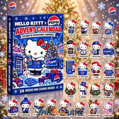 Hello Kitty Pepsi Advent Calendar 2026 24 Day Christmas Countdown with Mini Acrylic Charms Holiday Gift for Collectors