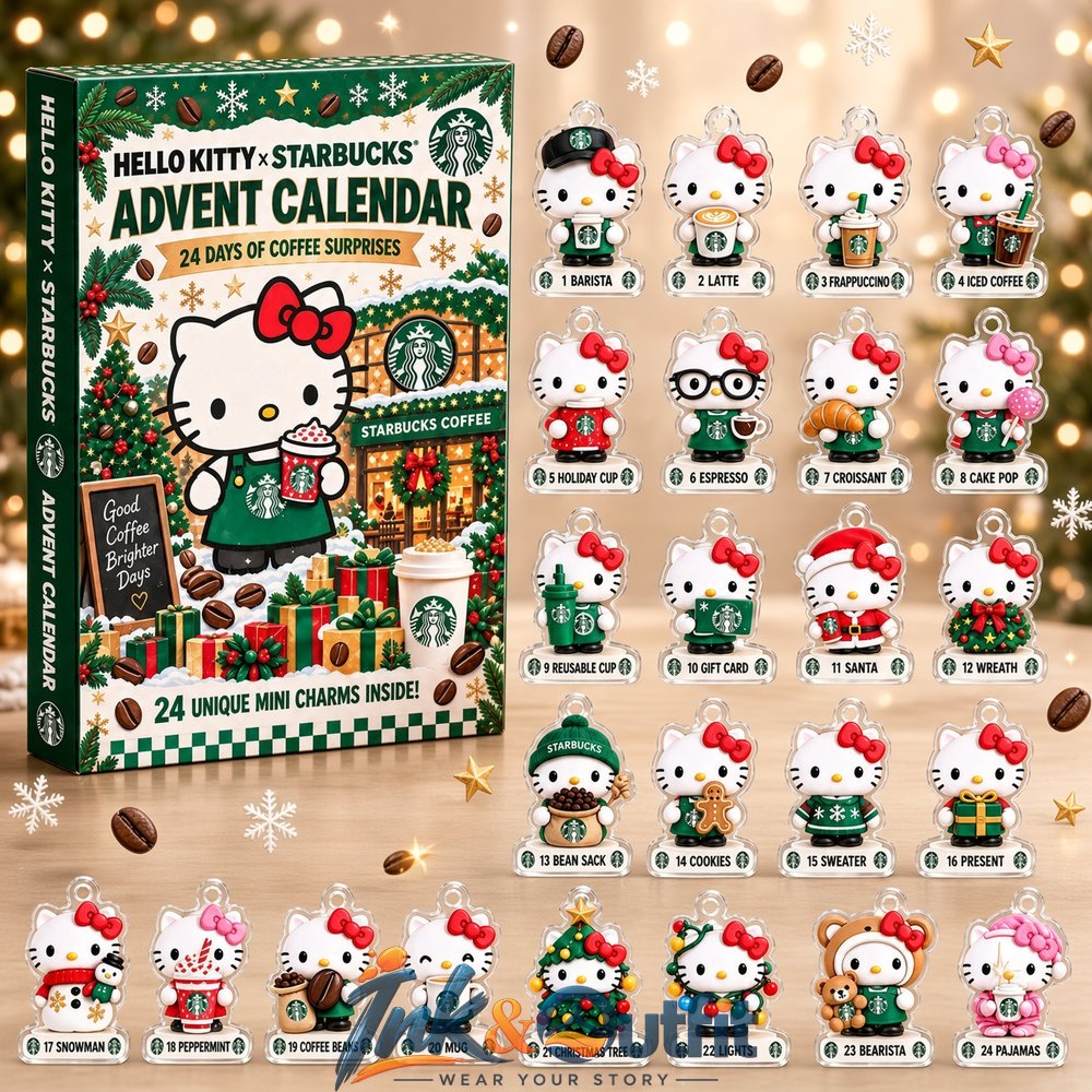 Hello Kitty Starbucks Advent Calendar 2026 24 Days Coffee Mini Charms Christmas Gift