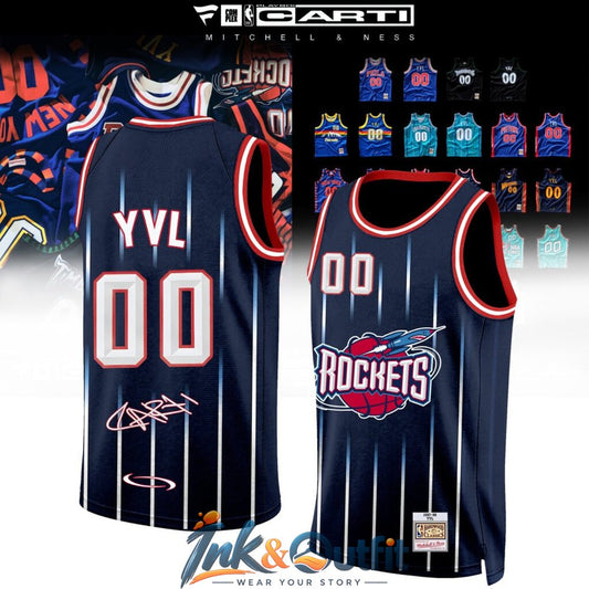 Houston Rockets Hardwood Classics Blue Basketball Jersey