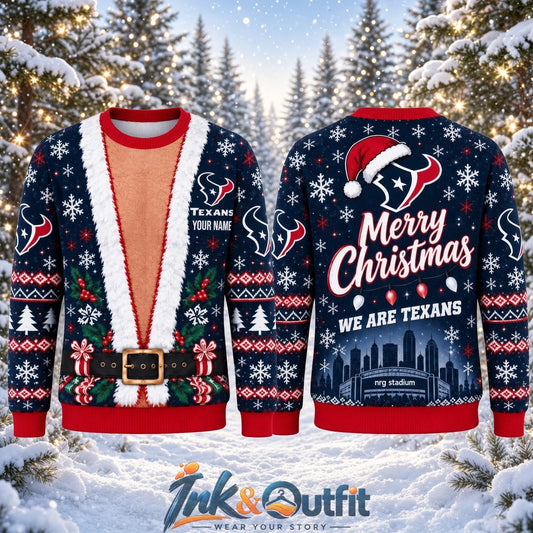 Houston Texans Merry Christmas We Are Texas Ugly Sweater