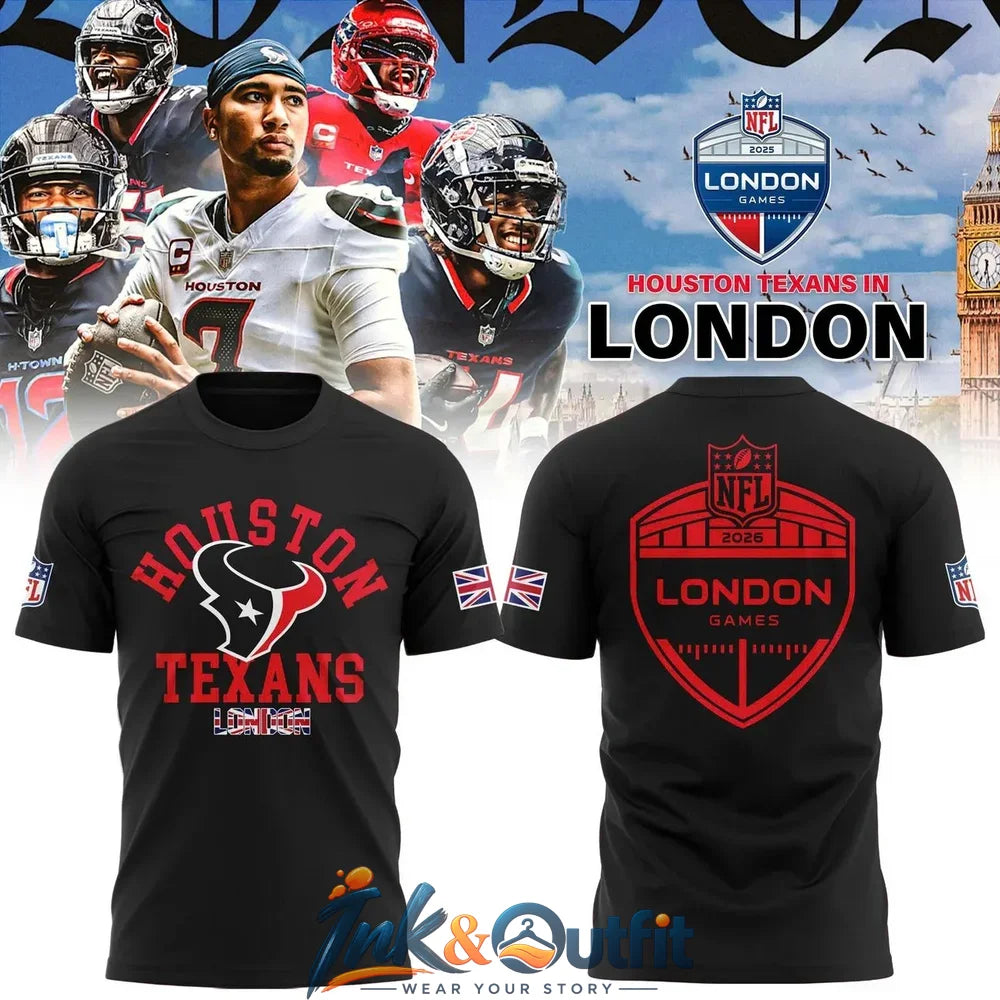Houston Texans NFL London Game 2026 T Shirt Black