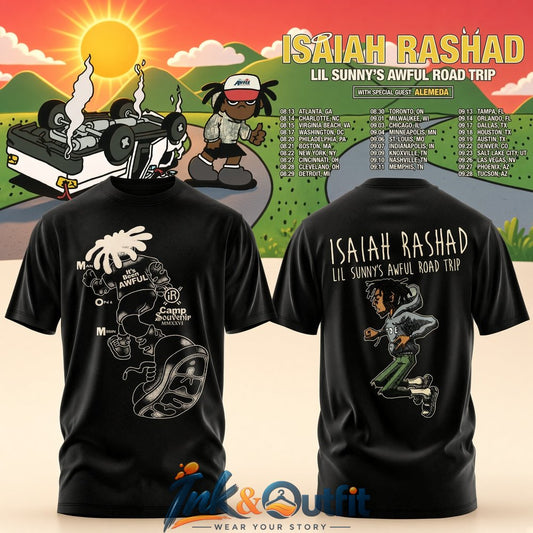 Isaiah Rashad Lil Sunnys Awful Road Trip Tour Graphic T Shirt