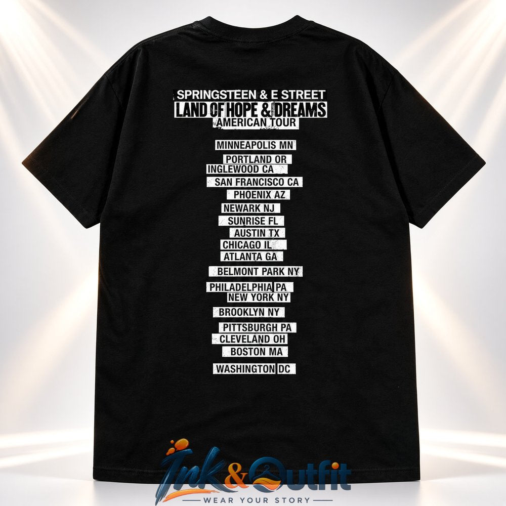 Jack Smith 2026 Land Of Hope Dreams No Kings Springsteen E Street Tour T Shirt Black Graphic Tee