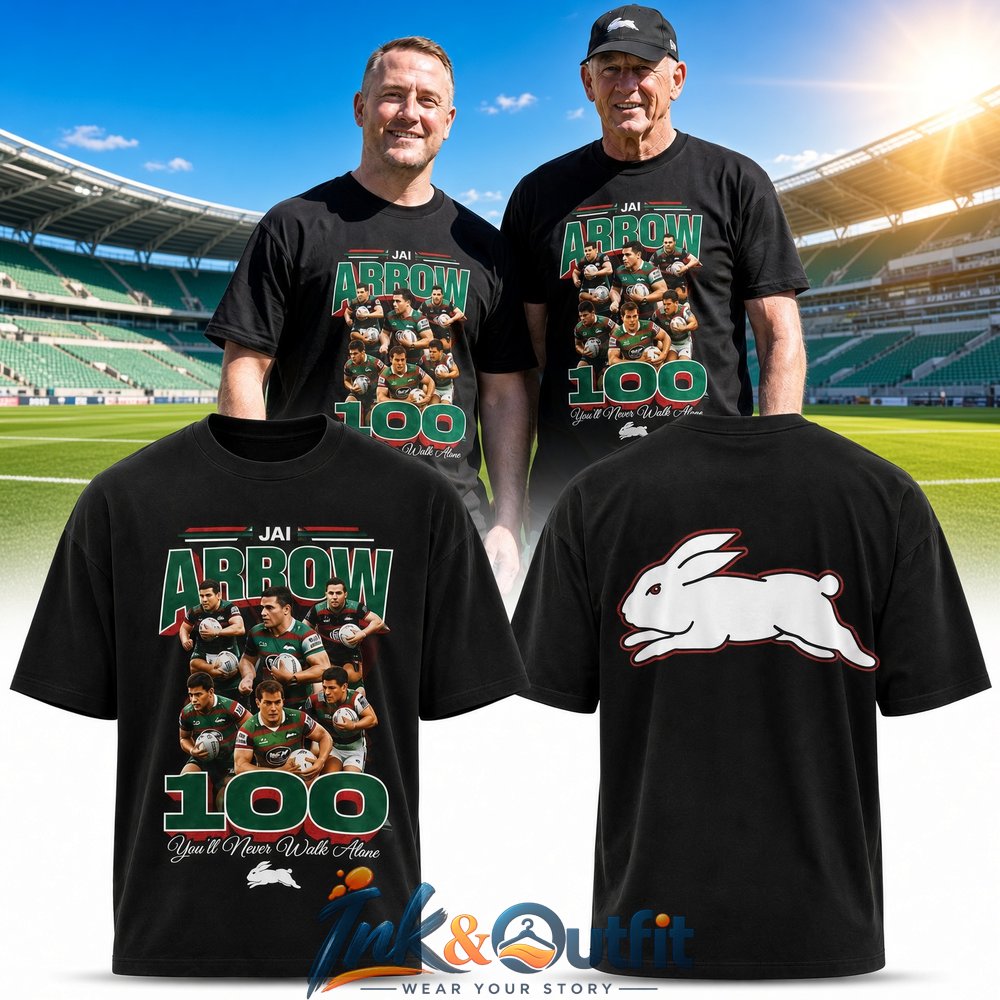 Jai Arrow 100 South Sydney Rabbitohs Rugby League T Shirt