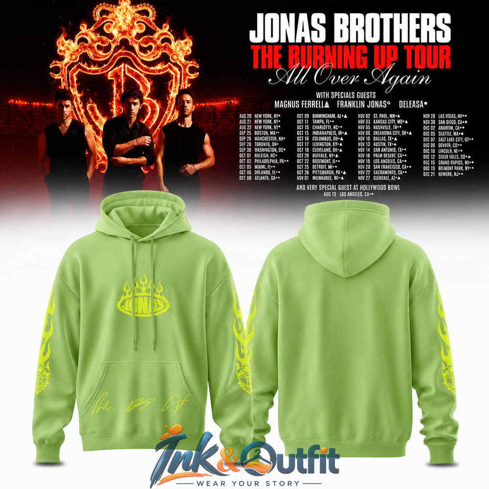 Jonas Brothers Burning Up Tour Signature Hoodie