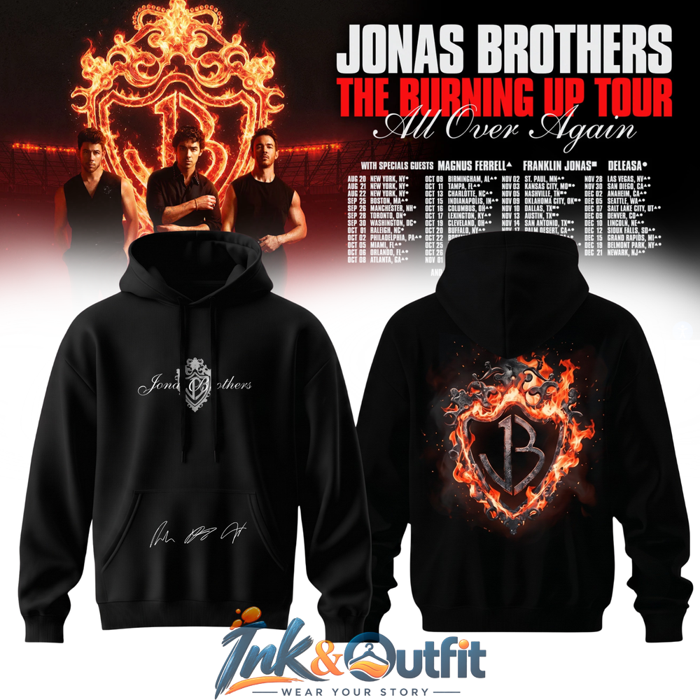 Jonas Brothers Burning Up Tour Signature Hoodie
