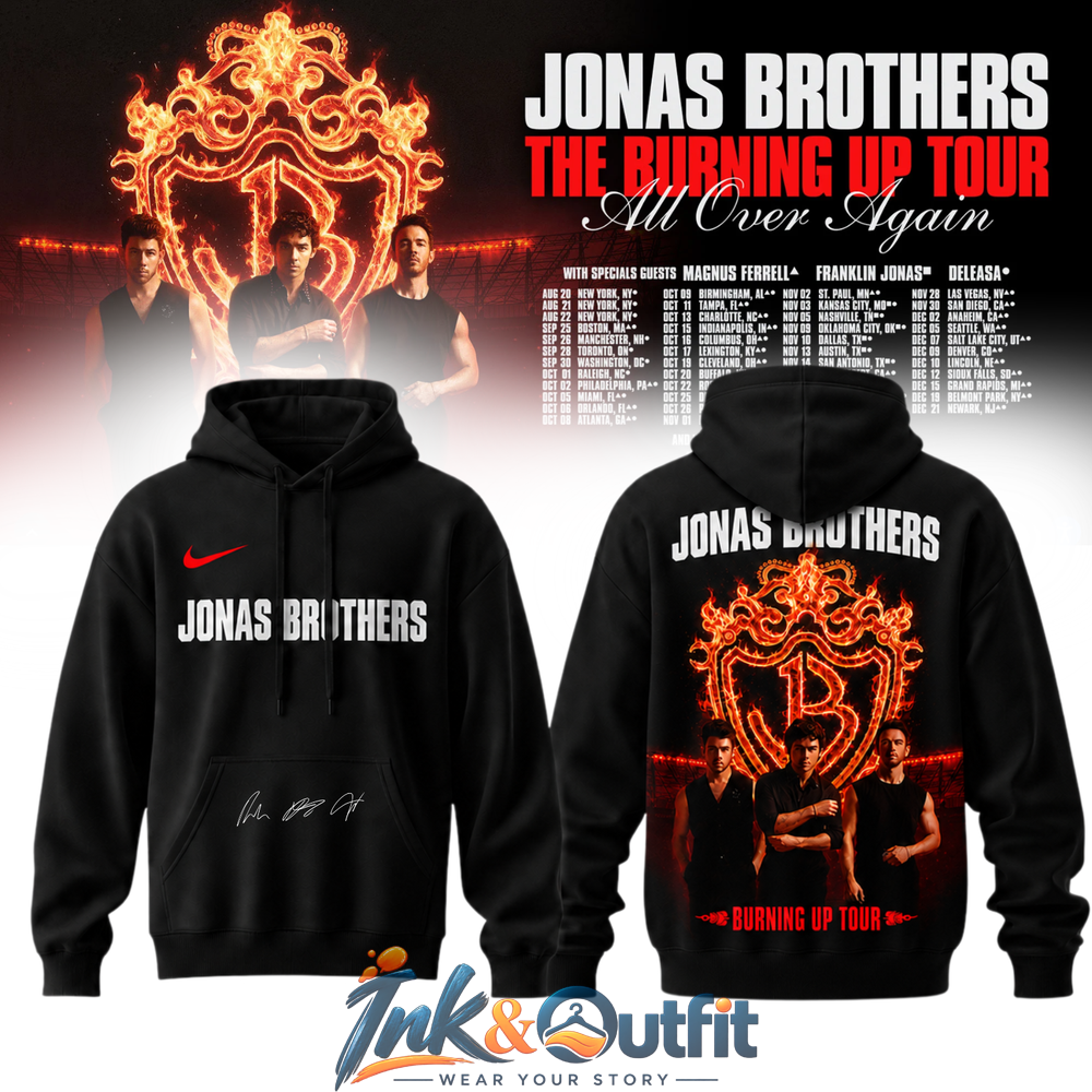 Jonas Brothers Burning Up Tour Signature Hoodie