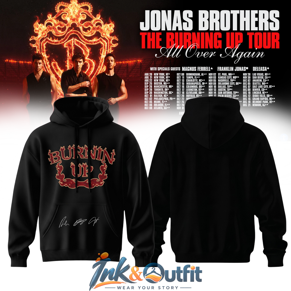 Jonas Brothers Burning Up Tour Signature Hoodie