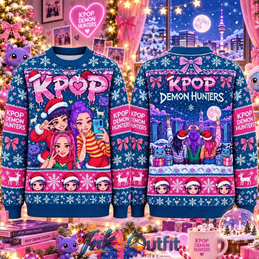 Kpop Demon Hunters Anime Girl 2026 Xmas Ugly Sweater