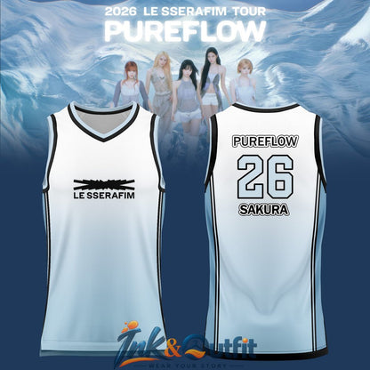 LE SSERAFIM Pureflow World Tour 2026 Basketball Jersey