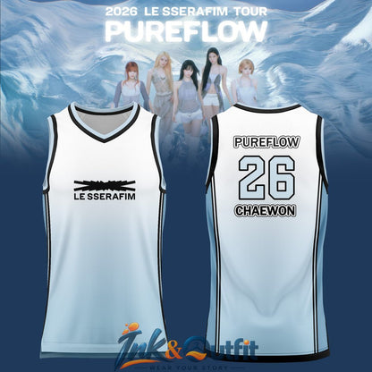 LE SSERAFIM Pureflow World Tour 2026 Basketball Jersey