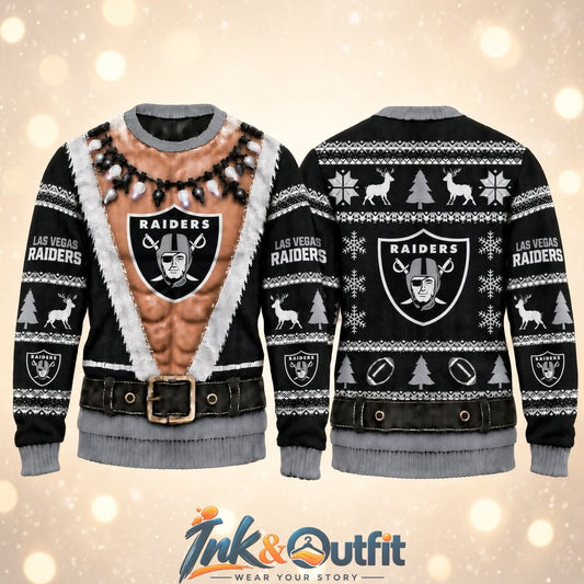 Las Vegas Raiders Funny Body Ugly Christmas Sweater