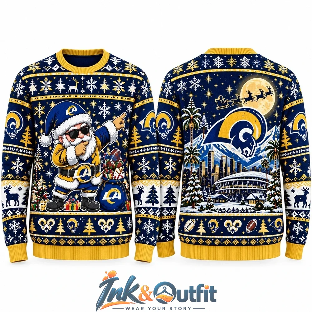 Los Angeles Rams Santa Claus Xmas 2026 Ugly Sweater