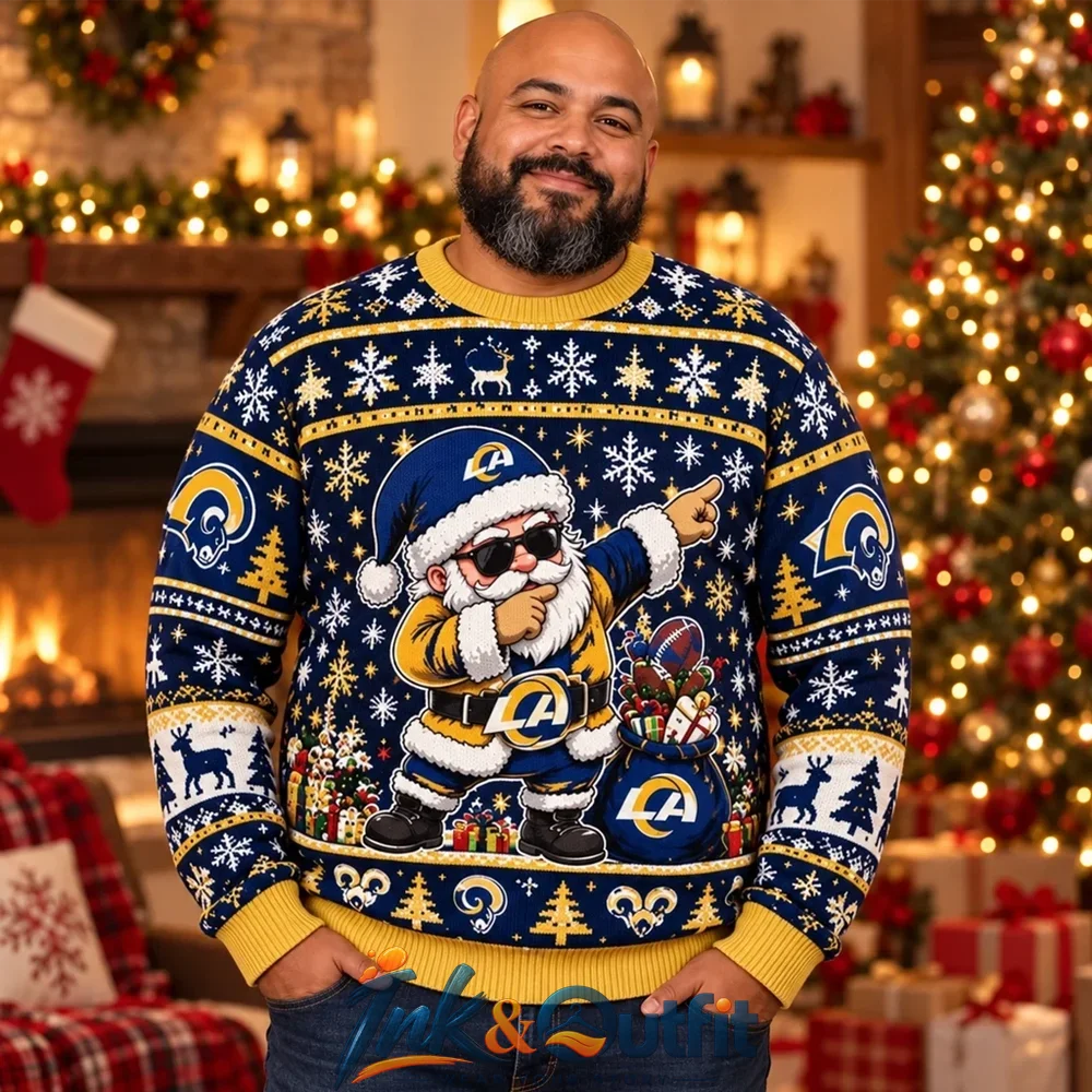 Los Angeles Rams Santa Claus Xmas 2026 Ugly Sweater