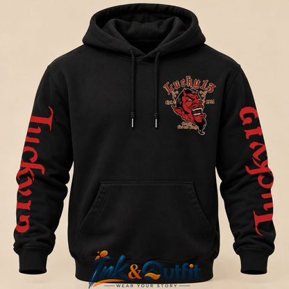Lucky Thirteen Est Nineteen Ninety One Grease Gas And Hoodie