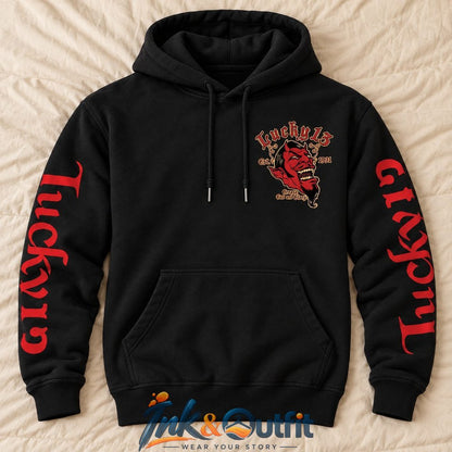 Lucky Thirteen Est Nineteen Ninety One Grease Gas And Hoodie