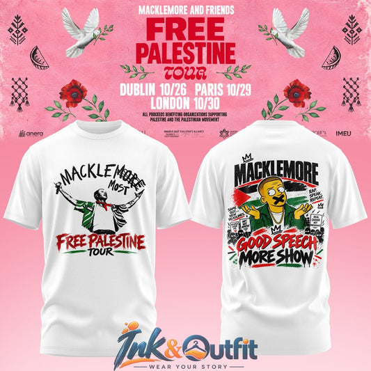 Macklemore and Friends Free Palestine Tour 2026 T-Shirt
